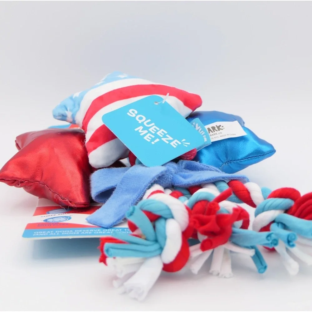 BARK Yankee Doodle Dogs Star-Spangled Squeaks Dog Toy 8